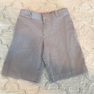 T.F. Laurence blue and white oxford cotton shorts